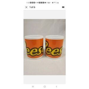 Reese's Peanut‎ Butter Lot of 2 Gift Set 2 Ceramic Mugs Candy Collectors